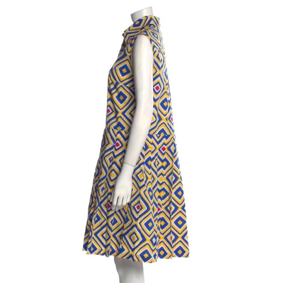 NWT ELIZA CHRISTOPH SHIRO SLEEVELESS SHIRTDRESS GEO CABANA BLUE WOMENS SZ SMALL - Picture 2 of 11